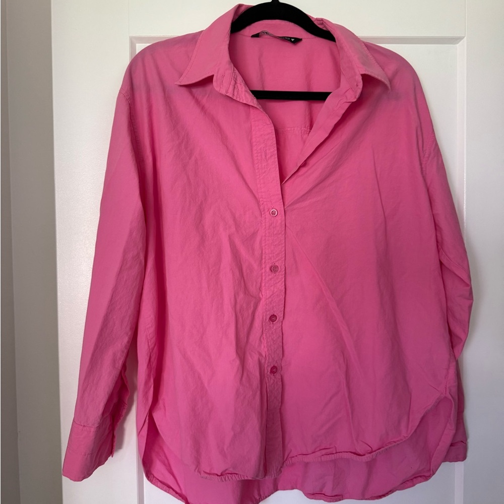 Zara Vibrant Pink Collared Shirt